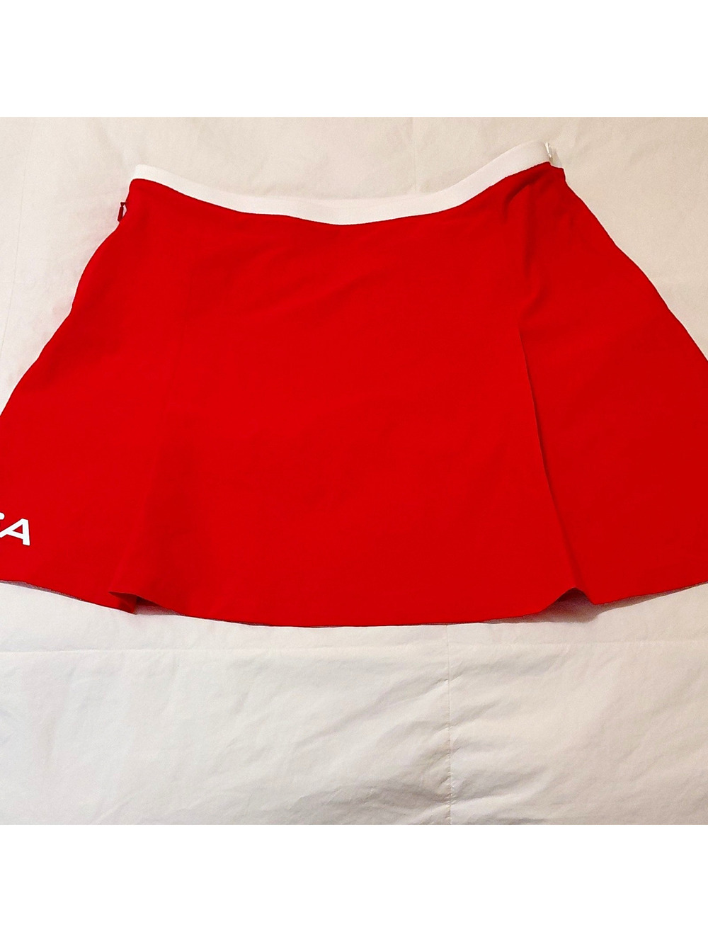 J. Lindeberg Athletic Tennis Skort Red Size L  Elastic Waist Short EUC #1078